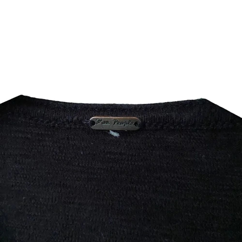 Free People Lucky Lace Up Black Long Sleeve Top in Size ***SEE MEASUREMENTS*** - Picture 7 of 7